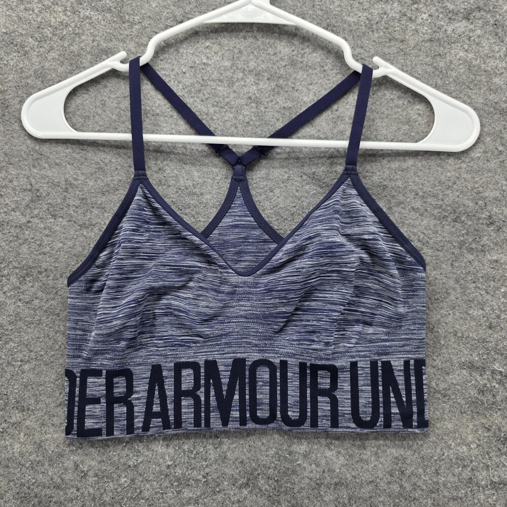 Under Armour Sports Bra Womens Large Seamless Crossback Stretch Athletic Gym
